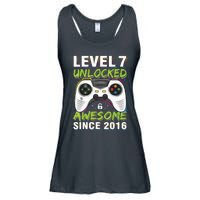 Level 7 Unlocked Awesome Since 2016 7th Birthday Gaming Ladies Essential Flowy Tank