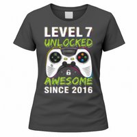 Level 7 Unlocked Awesome Since 2016 7th Birthday Gaming Women's T-Shirt