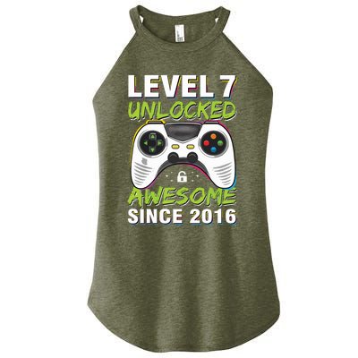 Level 7 Unlocked Awesome Since 2016 7th Birthday Gaming Women's Perfect Tri Rocker Tank