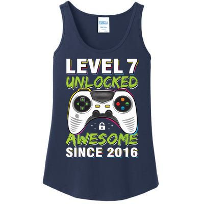 Level 7 Unlocked Awesome Since 2016 7th Birthday Gaming Ladies Essential Tank