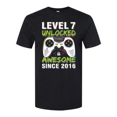 Level 7 Unlocked Awesome Since 2016 7th Birthday Gaming Softstyle CVC T-Shirt