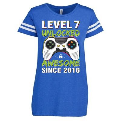 Level 7 Unlocked Awesome Since 2016 7th Birthday Gaming Enza Ladies Jersey Football T-Shirt