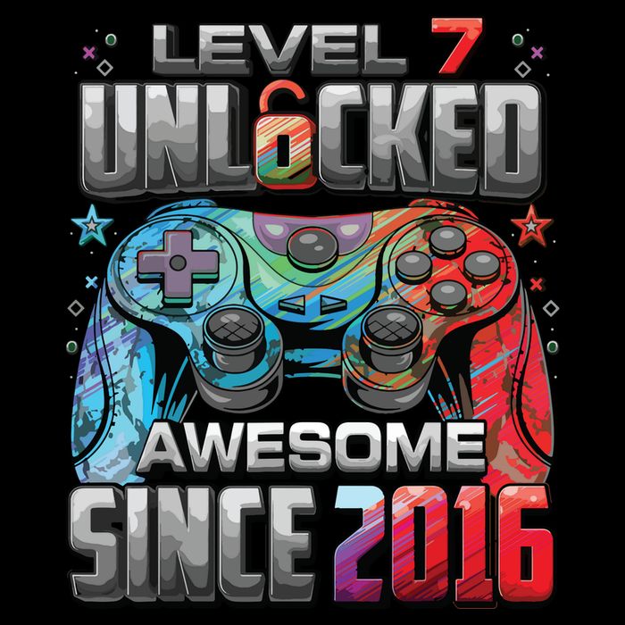 Level 7 Unlocked Awesome Since 2016 7th Birthday Gaming Sustainable Bucket Hat