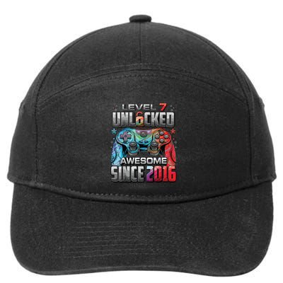 Level 7 Unlocked Awesome Since 2016 7th Birthday Gaming 7-Panel Snapback Hat