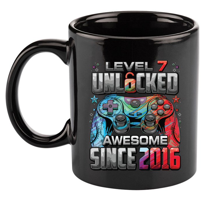 Level 7 Unlocked Awesome Since 2016 7th Birthday Gaming 11oz C Handle Ceramic Mug
