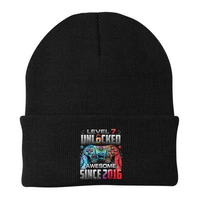 Level 7 Unlocked Awesome Since 2016 7th Birthday Gaming Beanie