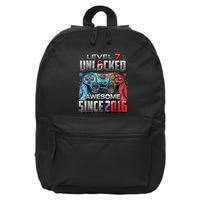 Level 7 Unlocked Awesome Since 2016 7th Birthday Gaming 16 in Basic Backpack