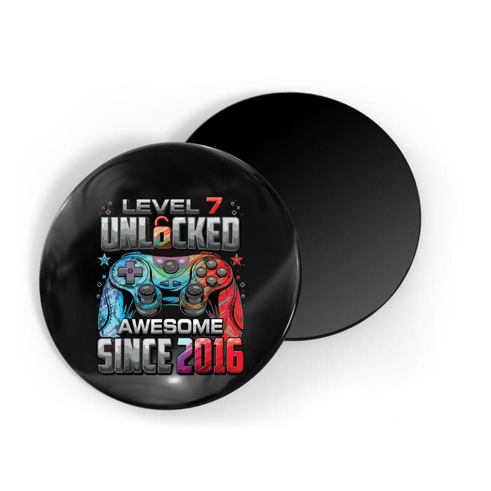 Level 7 Unlocked Awesome Since 2016 7th Birthday Gaming Magnet