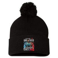 Level 7 Unlocked Awesome Since 2016 7th Birthday Gaming Pom Pom 12in Knit Beanie