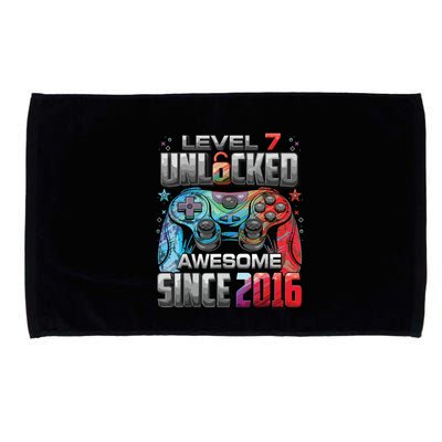 Level 7 Unlocked Awesome Since 2016 7th Birthday Gaming Microfiber Hand Towel