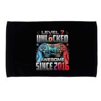 Level 7 Unlocked Awesome Since 2016 7th Birthday Gaming Microfiber Hand Towel