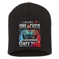 Level 7 Unlocked Awesome Since 2016 7th Birthday Gaming Short Acrylic Beanie