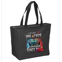 Level 7 Unlocked Awesome Since 2016 7th Birthday Gaming Zip Tote Bag
