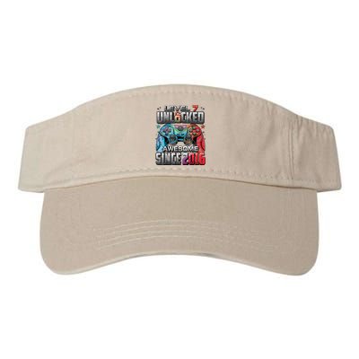 Level 7 Unlocked Awesome Since 2016 7th Birthday Gaming Valucap Bio-Washed Visor