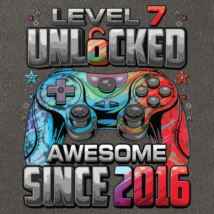 Level 7 Unlocked Awesome Since 2016 7th Birthday Gaming Cotton Canvas Backpack