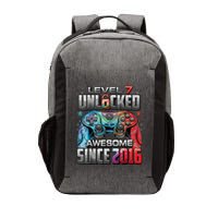 Level 7 Unlocked Awesome Since 2016 7th Birthday Gaming Vector Backpack