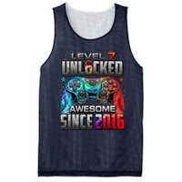 Level 7 Unlocked Awesome Since 2016 7th Birthday Gaming Mesh Reversible Basketball Jersey Tank