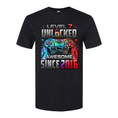 Level 7 Unlocked Awesome Since 2016 7th Birthday Gaming Softstyle CVC T-Shirt