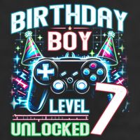 Level 7 Unlocked Birthday Gamer Video Game Party Gift 7 Panel Mesh Trucker Snapback Hat