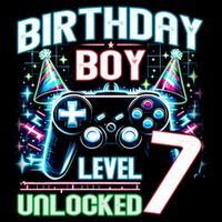 Level 7 Unlocked Birthday Gamer Video Game Party Gift Flat Bill Trucker Hat