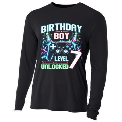 Level 7 Unlocked Birthday Gamer Video Game Party Gift Cooling Performance Long Sleeve Crew