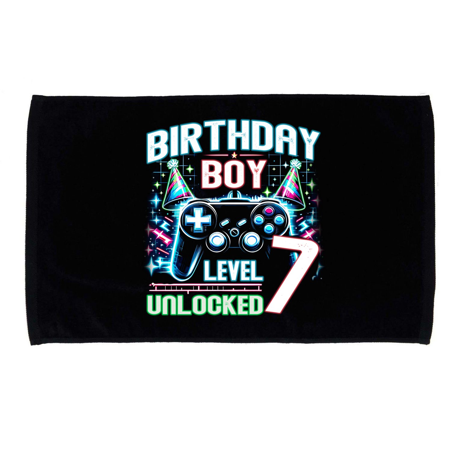 Level 7 Unlocked Birthday Gamer Video Game Party Gift Microfiber Hand Towel