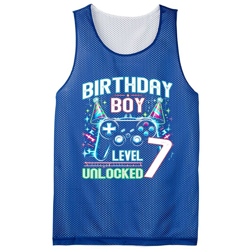 Level 7 Unlocked Birthday Gamer Video Game Party Gift Mesh Reversible Basketball Jersey Tank