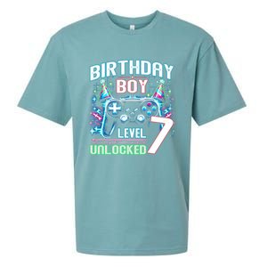 Level 7 Unlocked Birthday Gamer Video Game Party Gift Sueded Cloud Jersey T-Shirt