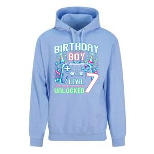 Level 7 Unlocked Birthday Gamer Video Game Party Gift Unisex Surf Hoodie