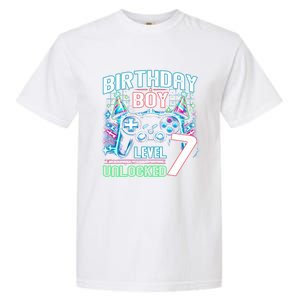 Level 7 Unlocked Birthday Gamer Video Game Party Gift Garment-Dyed Heavyweight T-Shirt