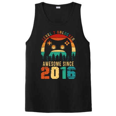 Level 7 Unlocked Awesome Since 2016 7th Birthday Gamer Gift PosiCharge Competitor Tank