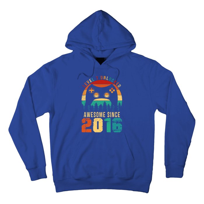 Level 7 Unlocked Awesome Since 2016 7th Birthday Gamer Gift Hoodie