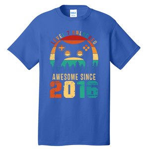 Level 7 Unlocked Awesome Since 2016 7th Birthday Gamer Gift Tall T-Shirt