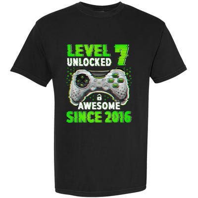 Level 7 Unlocked Video Game 7th Birthday Gamer Boys Garment-Dyed Heavyweight T-Shirt