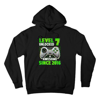 Level 7 Unlocked Video Game 7th Birthday Gamer Boys Hoodie