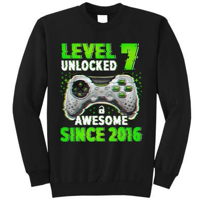 Level 7 Unlocked Video Game 7th Birthday Gamer Boys Sweatshirt