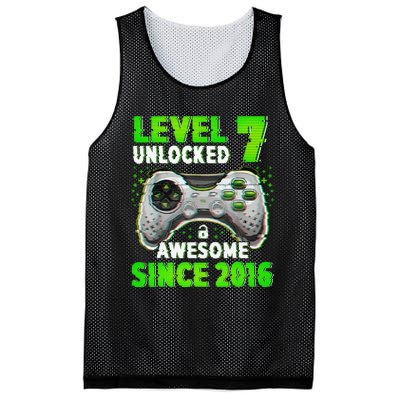 Level 7 Unlocked Video Game 7th Birthday Gamer Boys Mesh Reversible Basketball Jersey Tank