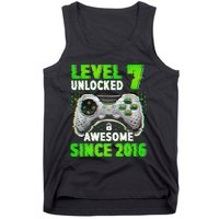 Level 7 Unlocked Video Game 7th Birthday Gamer Boys Tank Top