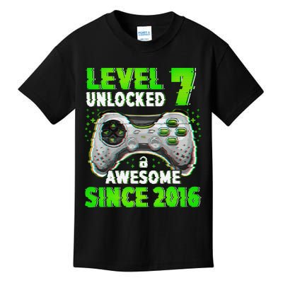 Level 7 Unlocked Video Game 7th Birthday Gamer Boys Kids T-Shirt