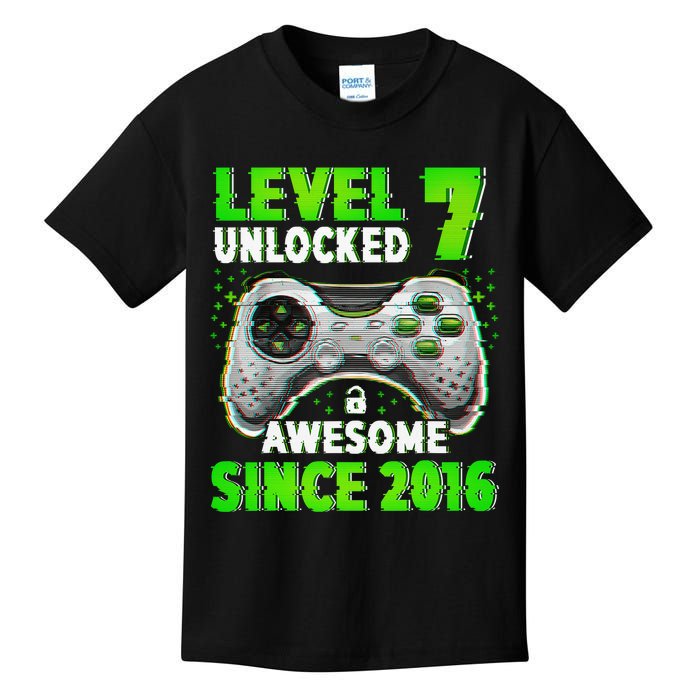 Level 7 Unlocked Video Game 7th Birthday Gamer Boys Kids T-Shirt