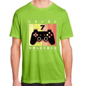 Level 7 Unlocked Funny Gamer 7th Birthday Retro Gaming Gift Adult ChromaSoft Performance T-Shirt