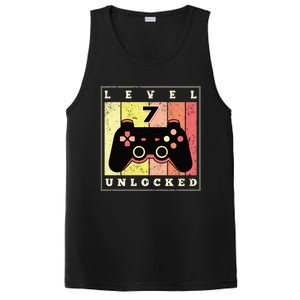 Level 7 Unlocked Funny Gamer 7th Birthday Retro Gaming Gift PosiCharge Competitor Tank