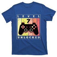 Level 7 Unlocked Funny Gamer 7th Birthday Retro Gaming Gift T-Shirt