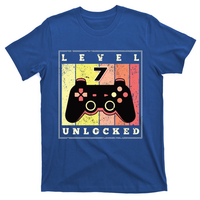 Level 7 Unlocked Funny Gamer 7th Birthday Retro Gaming Gift T-Shirt