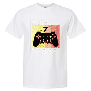 Level 7 Unlocked Funny Gamer 7th Birthday Retro Gaming Gift Garment-Dyed Heavyweight T-Shirt