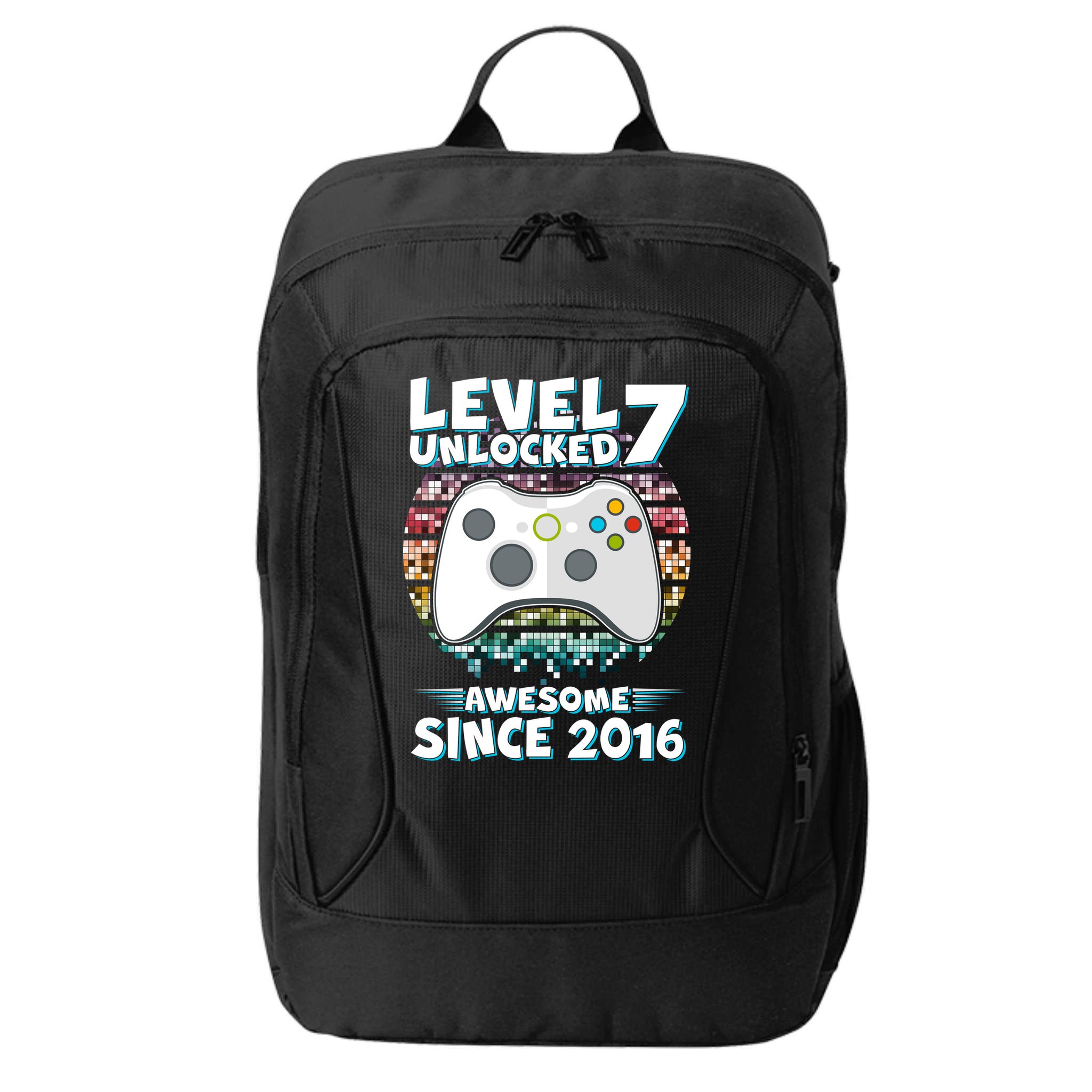 Level 7 Unlocked Awesome Since 2016 Gamer Birthday City Backpack