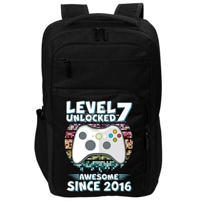 Level 7 Unlocked Awesome Since 2016 Gamer Birthday Impact Tech Backpack