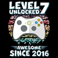 Level 7 Unlocked Awesome Since 2016 Gamer Birthday Impact Tech Backpack