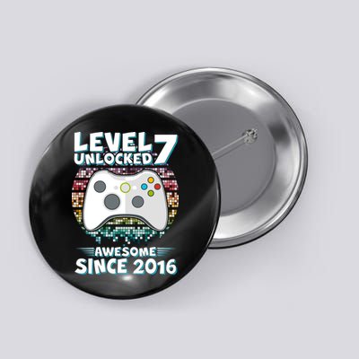 Level 7 Unlocked Awesome Since 2016 Gamer Birthday Button