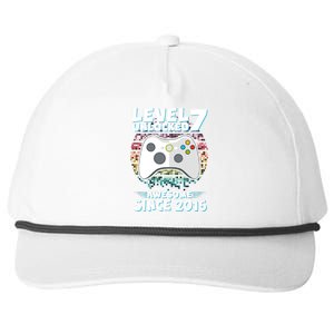 Level 7 Unlocked Awesome Since 2016 Gamer Birthday Snapback Five-Panel Rope Hat